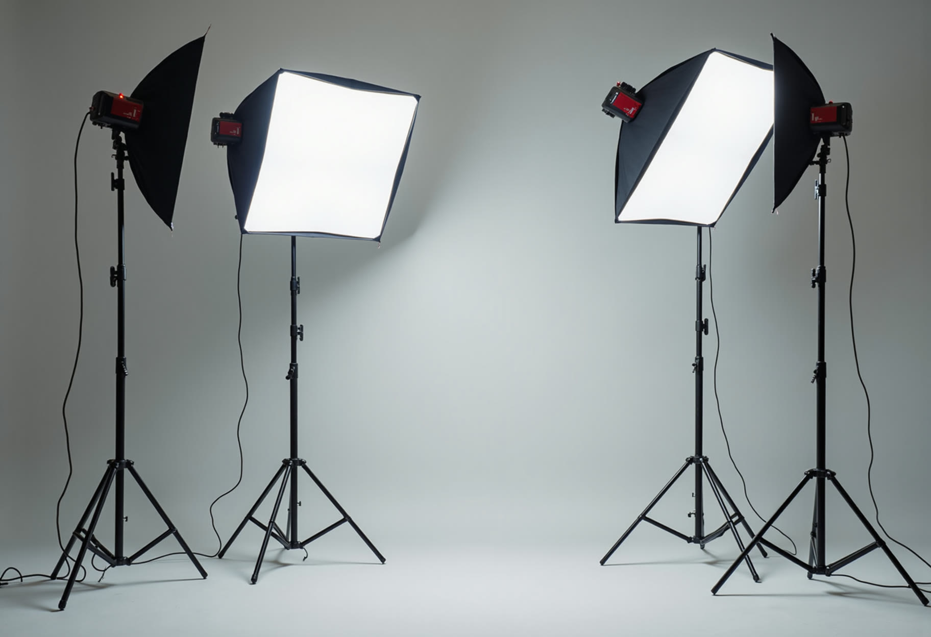 Two-head kit with softboxes ready